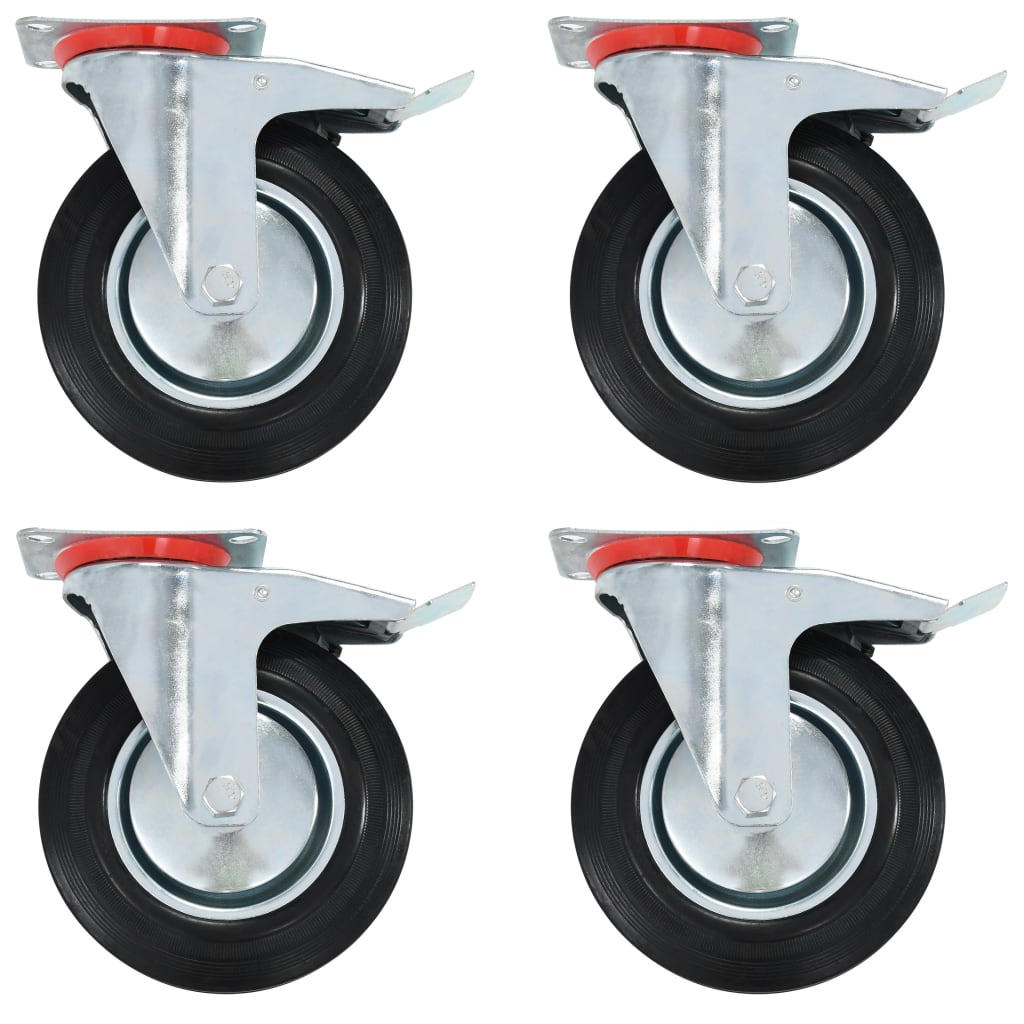 vidaXL Swivel Casters with Double Brakes 4 pcs 7.87 "