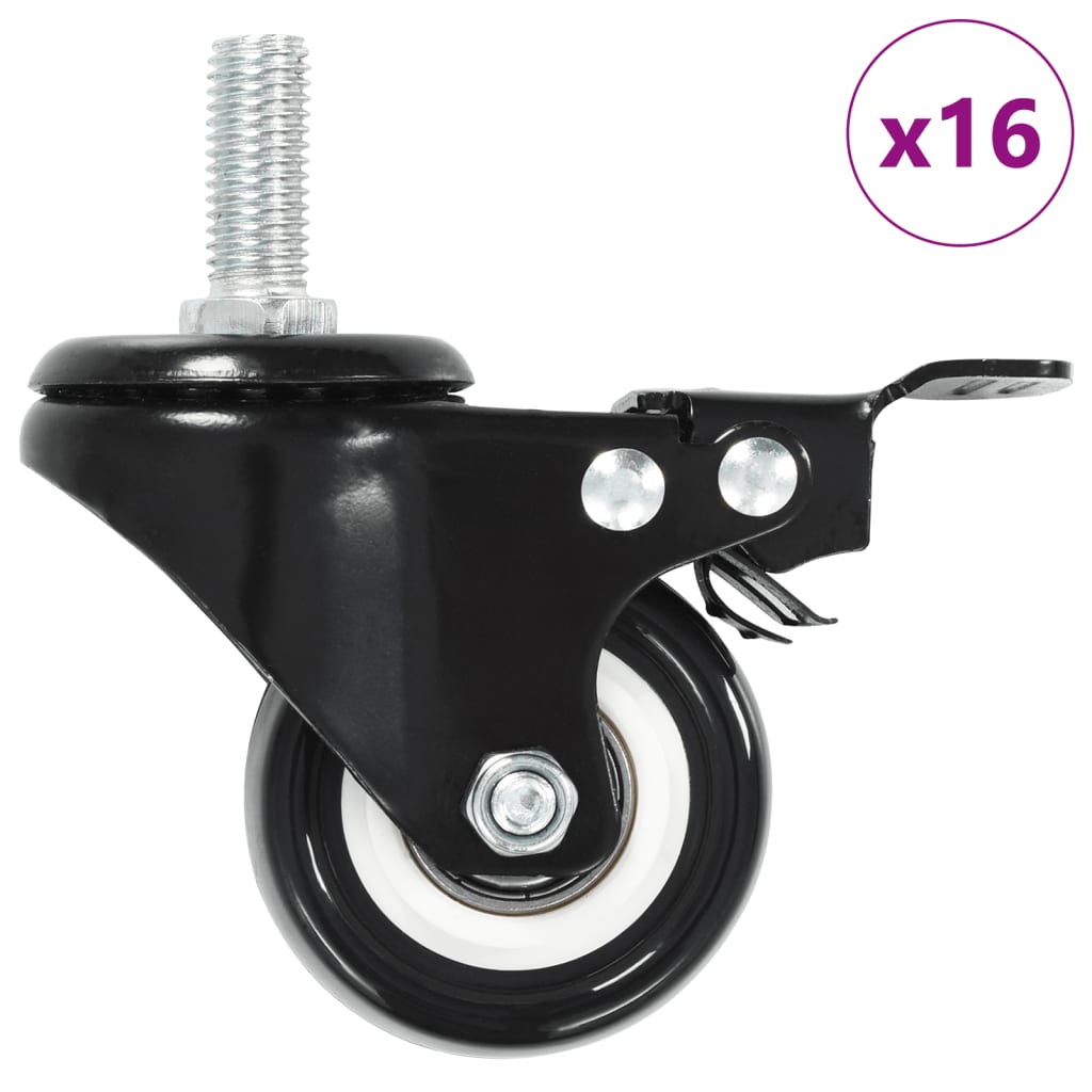 vidaXL 16 pcs Swivel Casters with Brakes 1.97 "