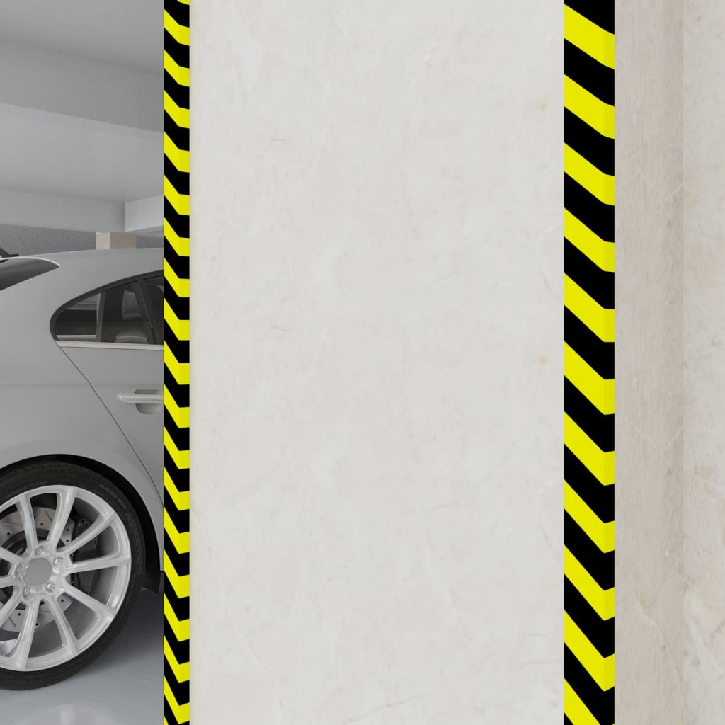 vidaXL Corner Protectors 2 pcs Yellow&Black 2.4x0.8x40.0" PU