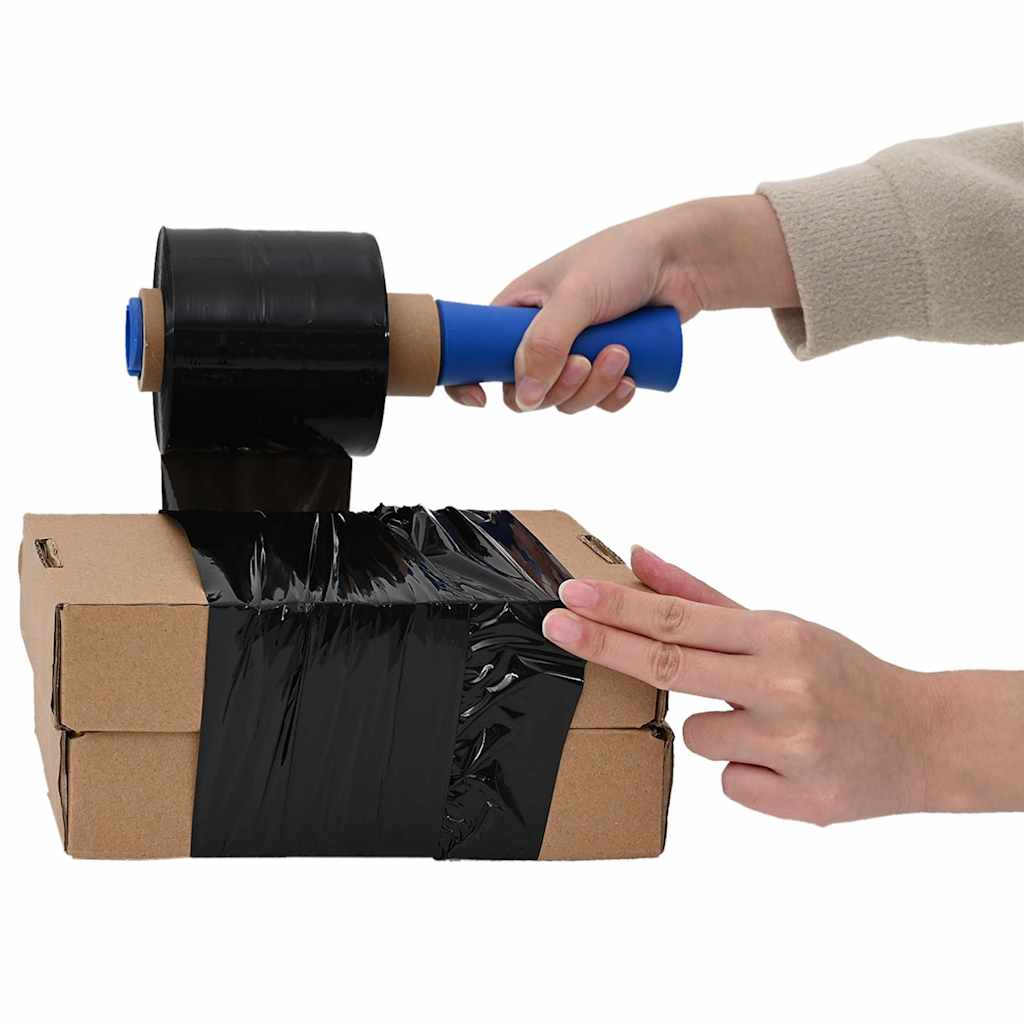 vidaXL Stretch Films 50 pcs Black 23 µm 3.9 " x 492.1 '