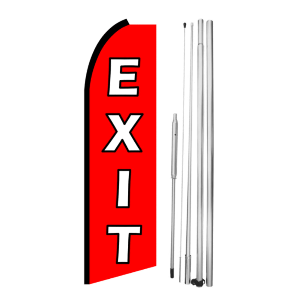 Exit Swooper Flag with Hybrid Pole Set
