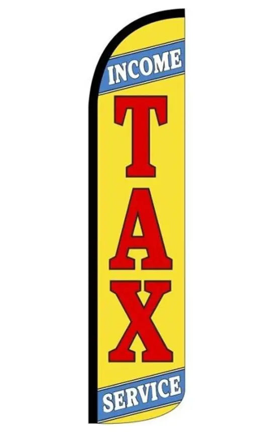 Income Tax Service Swooper Flag – 90 X 350 Cm, Aus Polyester, Für Werbung & Aufmerksamkeit