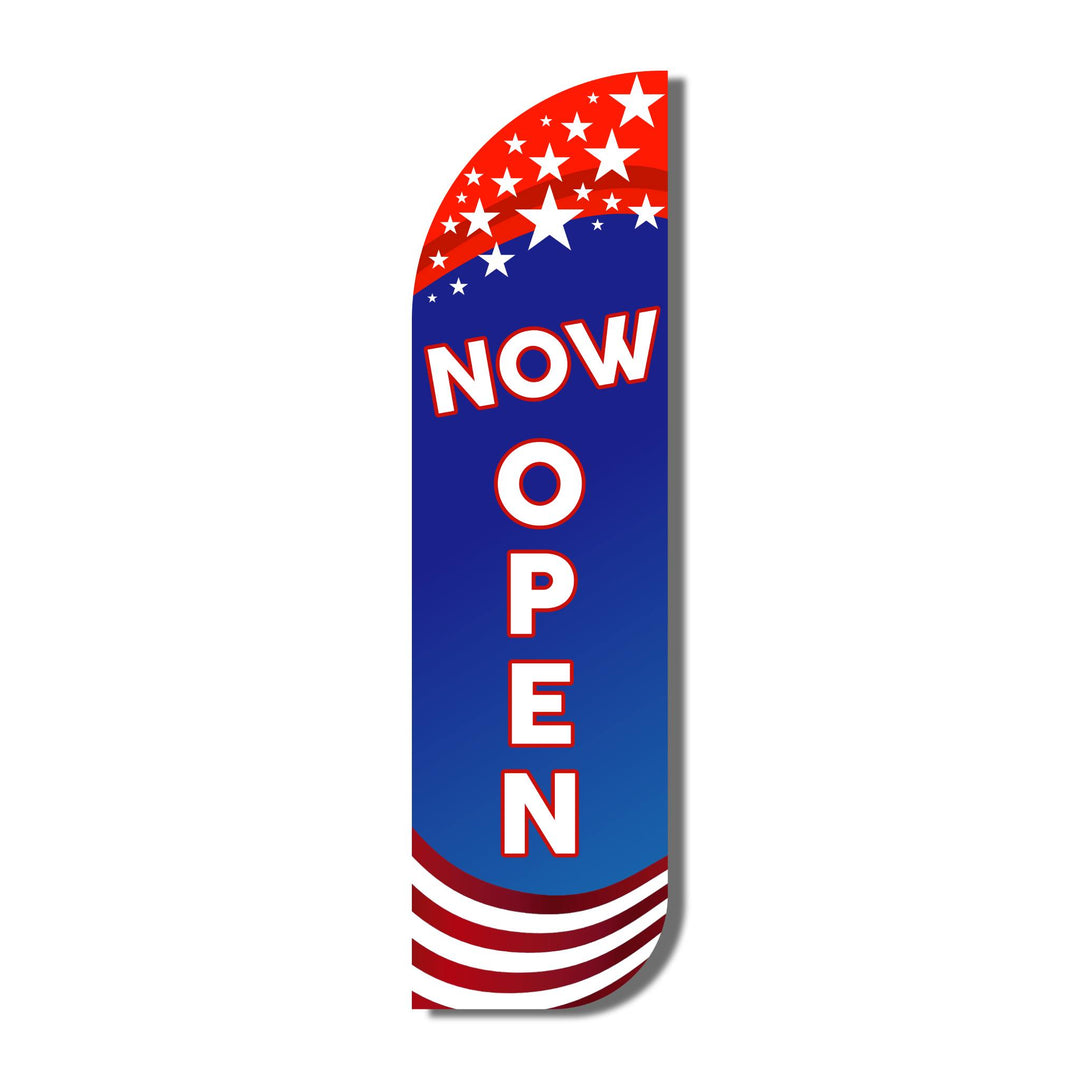 Now Open (Blue) Windless Flag