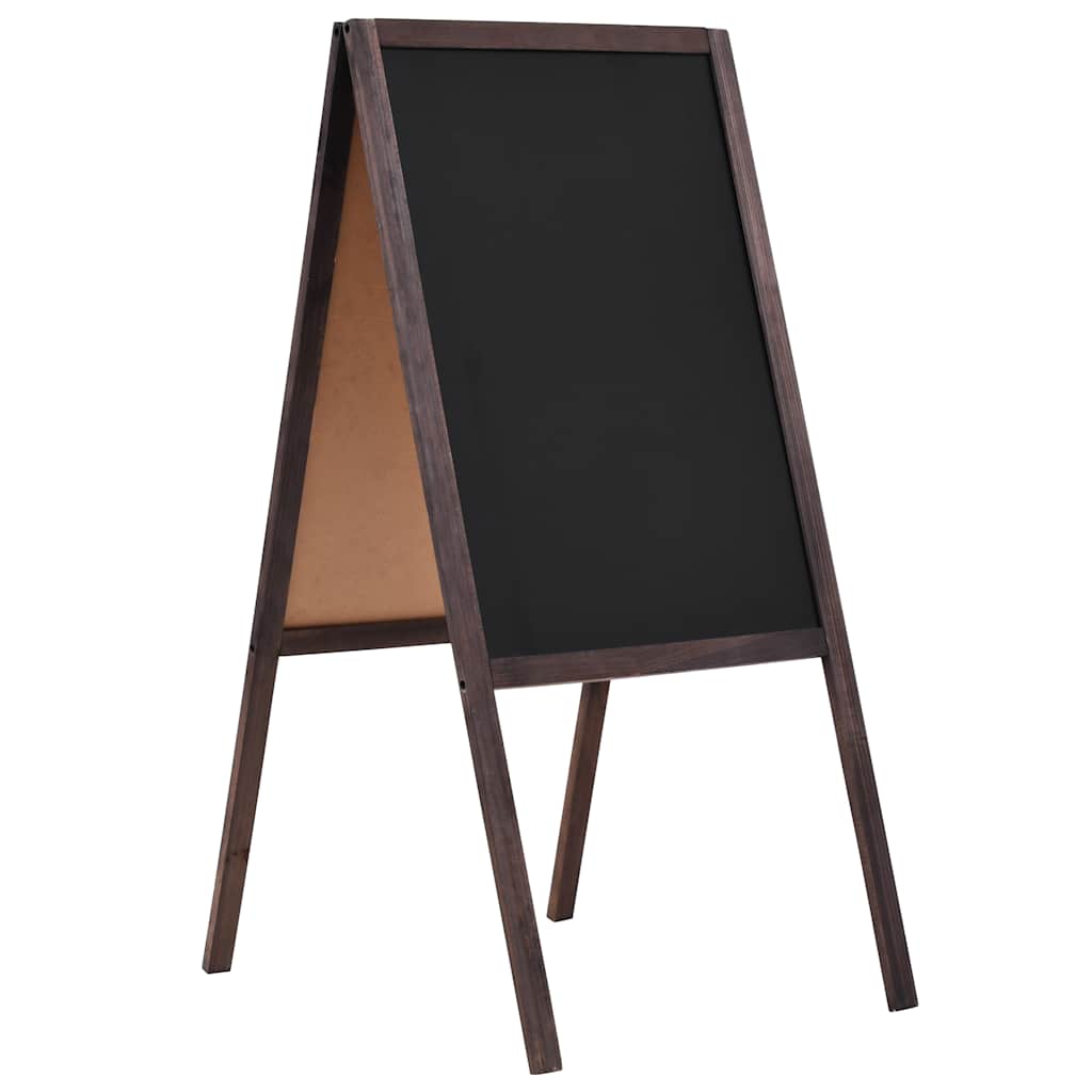 vidaXL Double-sided Blackboard Cedar Wood Free Standing 15.7"x23.6"