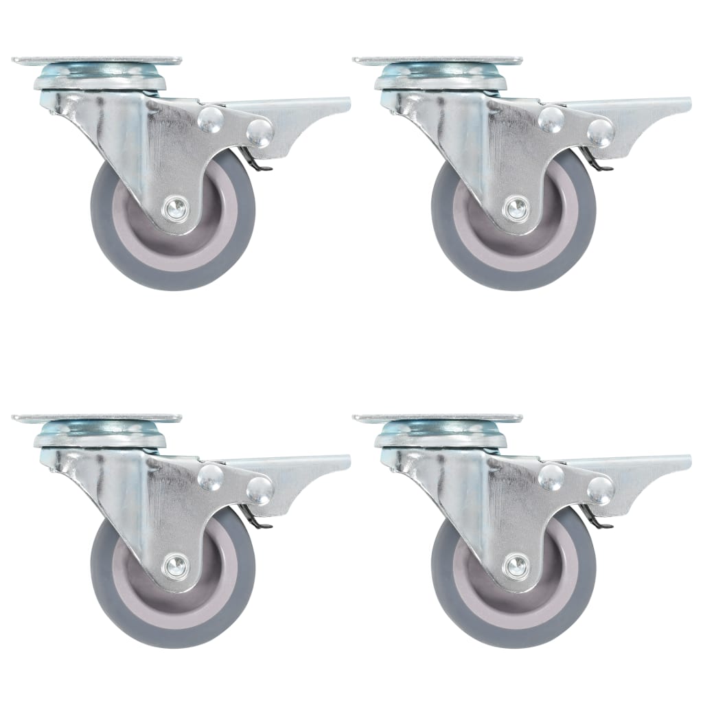 vidaXL Swivel Casters with Double Brakes 4 pcs 1.97 "