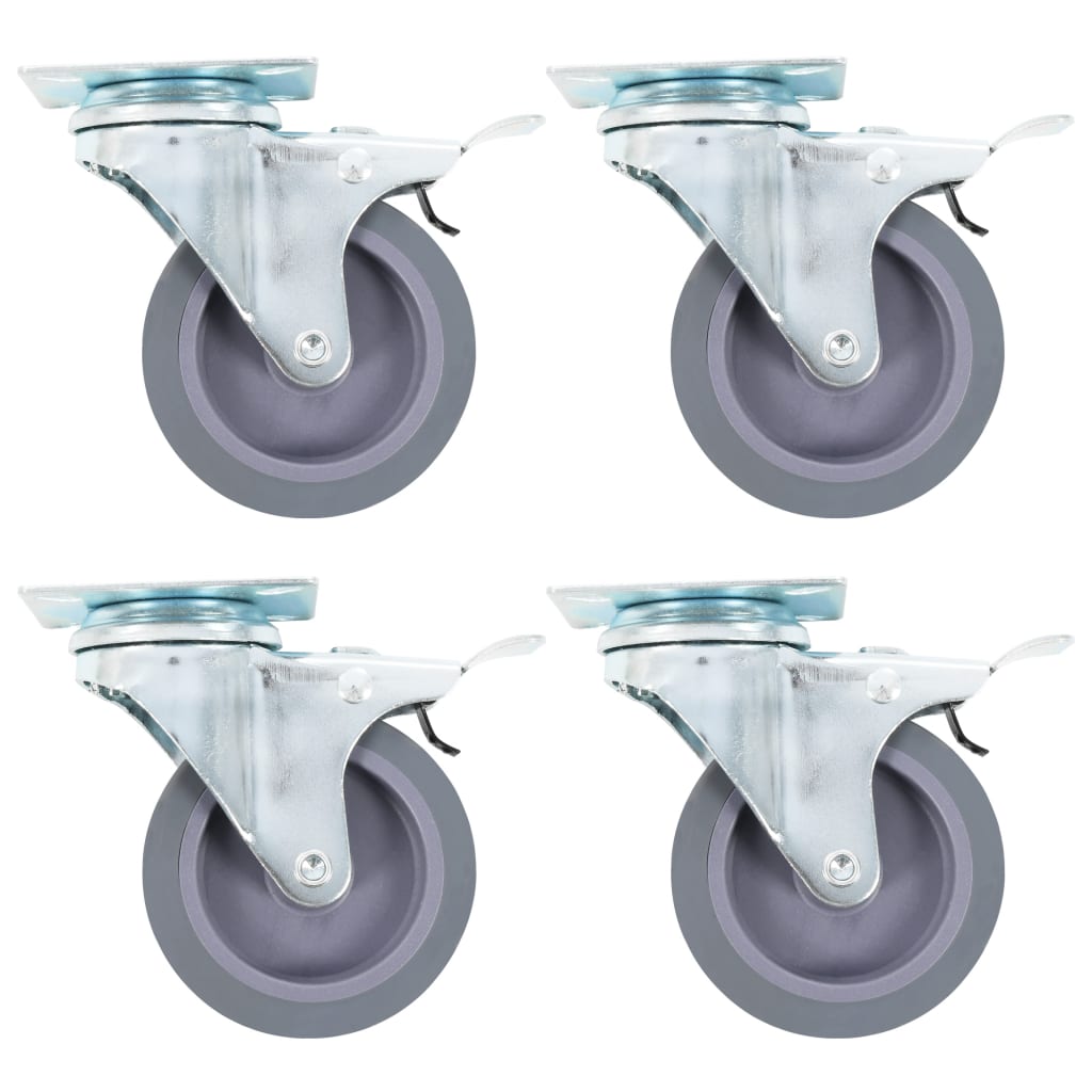 vidaXL Swivel Casters with Double Brakes 4 pcs 2.95 "