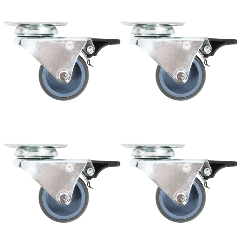 vidaXL Twin-wheel Swivel Casters with Double Brakes 4 pcs 1.97 "