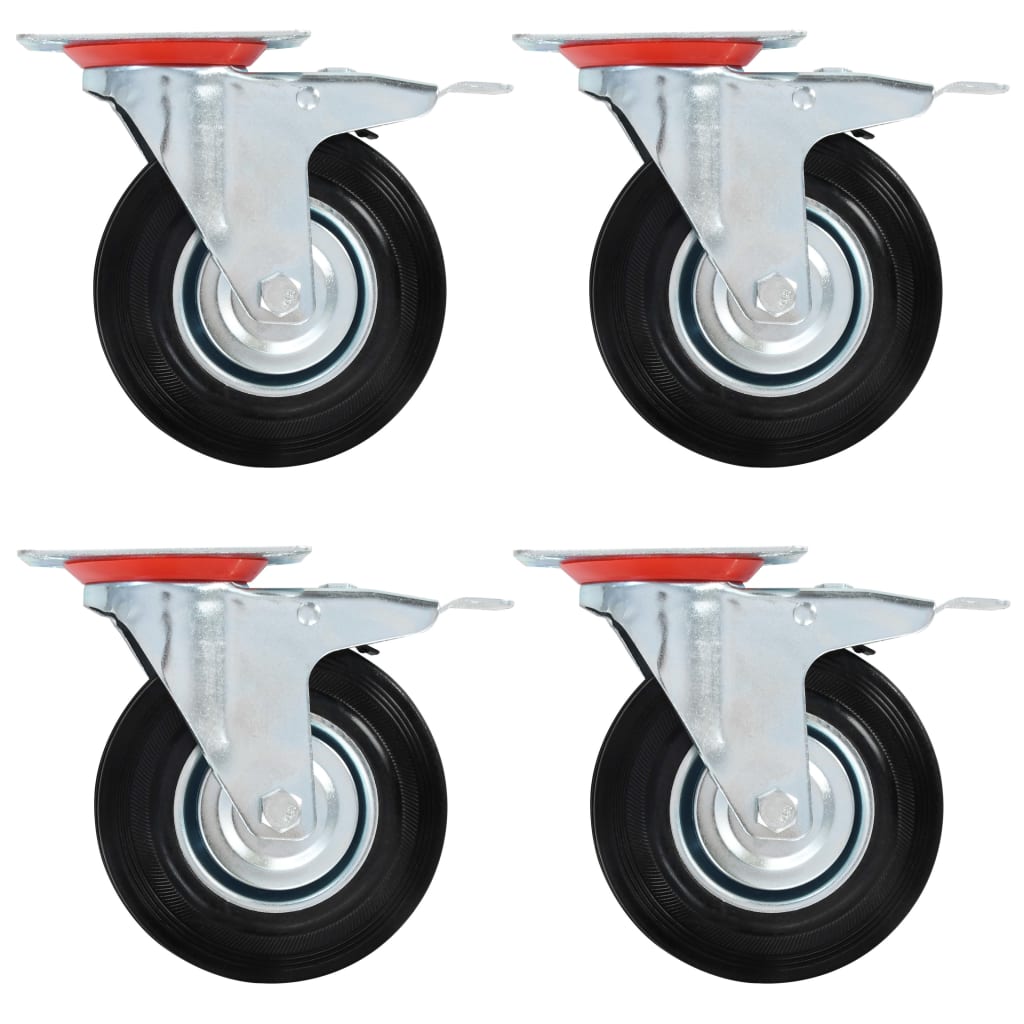vidaXL Swivel Casters with Double Brakes 4 pcs 4.92 "
