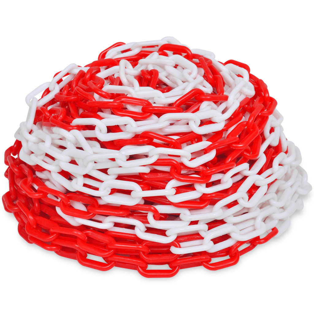 vidaXL 98.4 ' Plastic Warning Chain Red and White