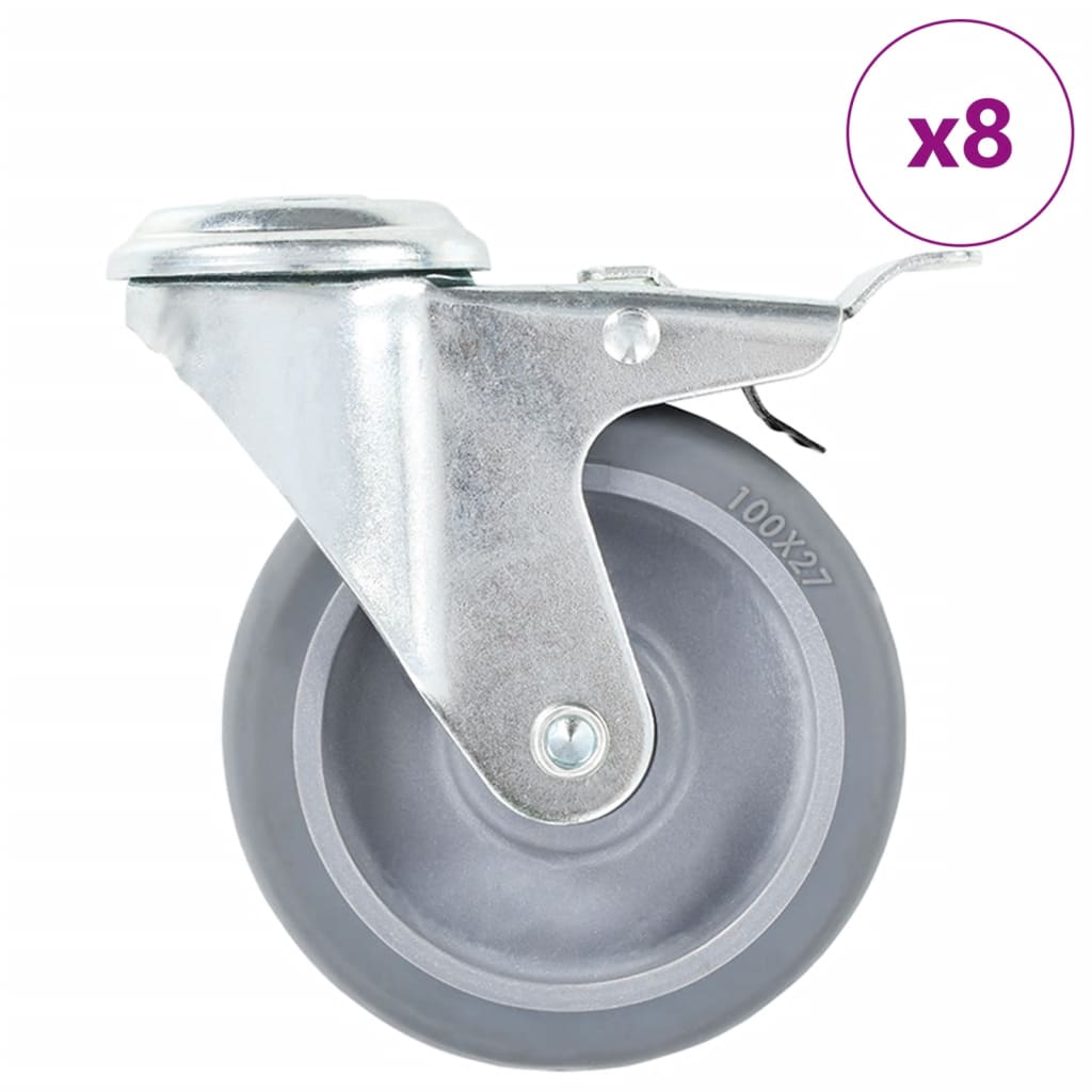 vidaXL 8 pcs Bolt Hole Swivel Casters 3.94 " (2x143427)