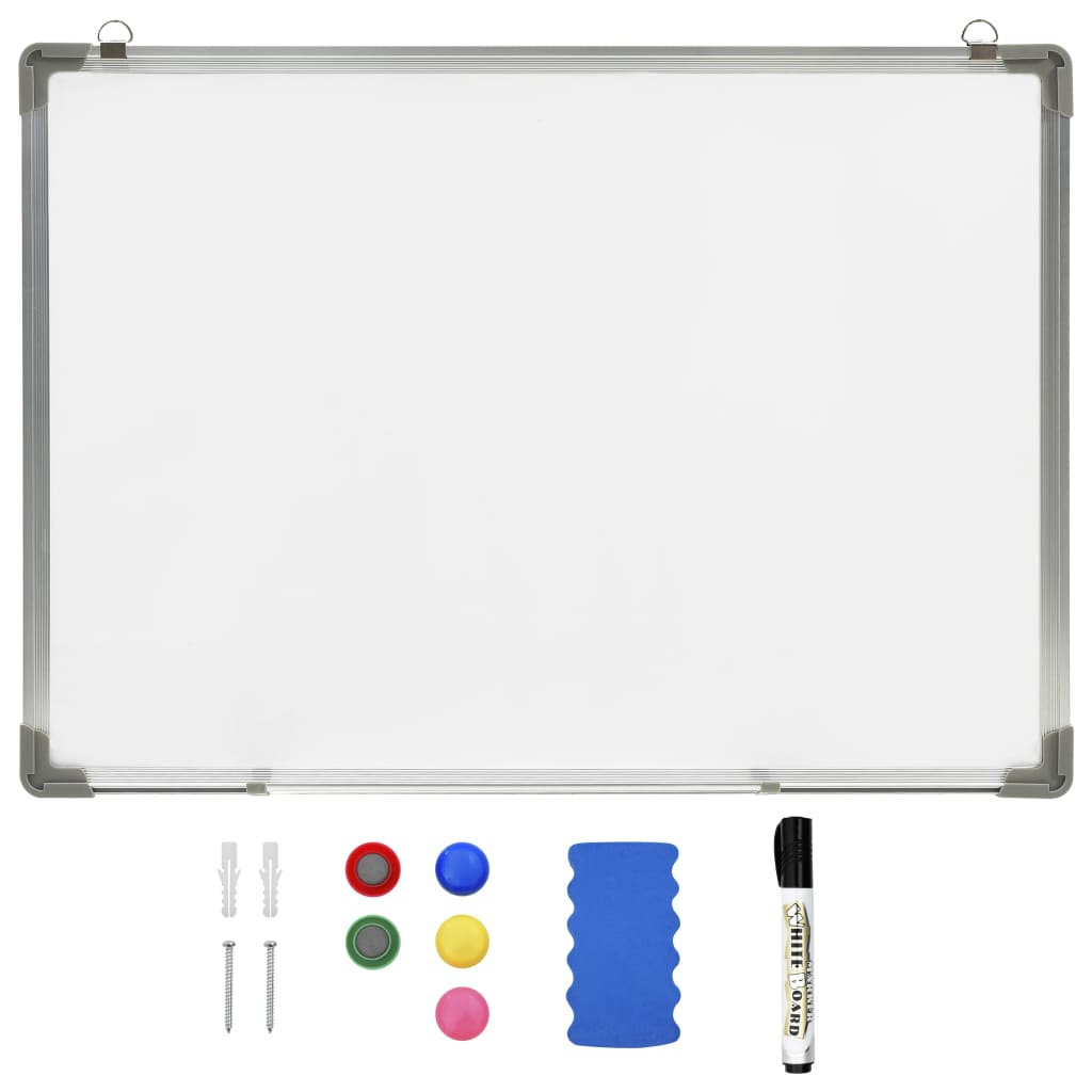 vidaXL Magnetic Dry-erase Whiteboard White 27.6x19.7" Steel