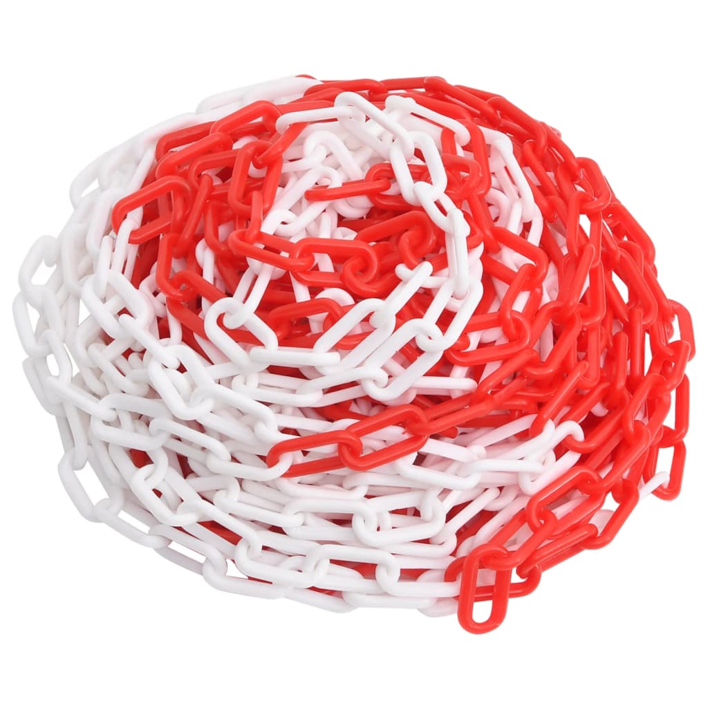 vidaXL Warning Chain Red and White 328.1 ' Ø0.16 " Plastic