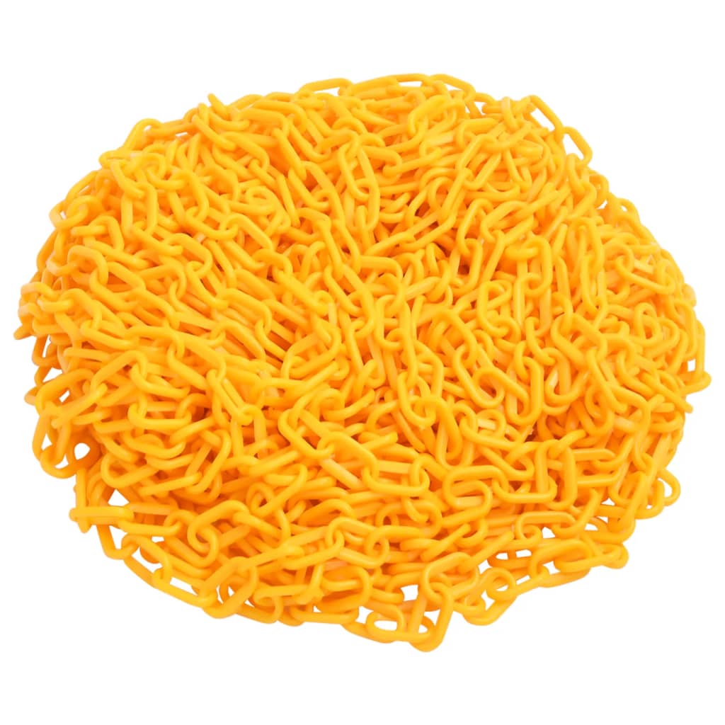 vidaXL Warning Chain Yellow 328.1 ' Ø0.31 " Plastic