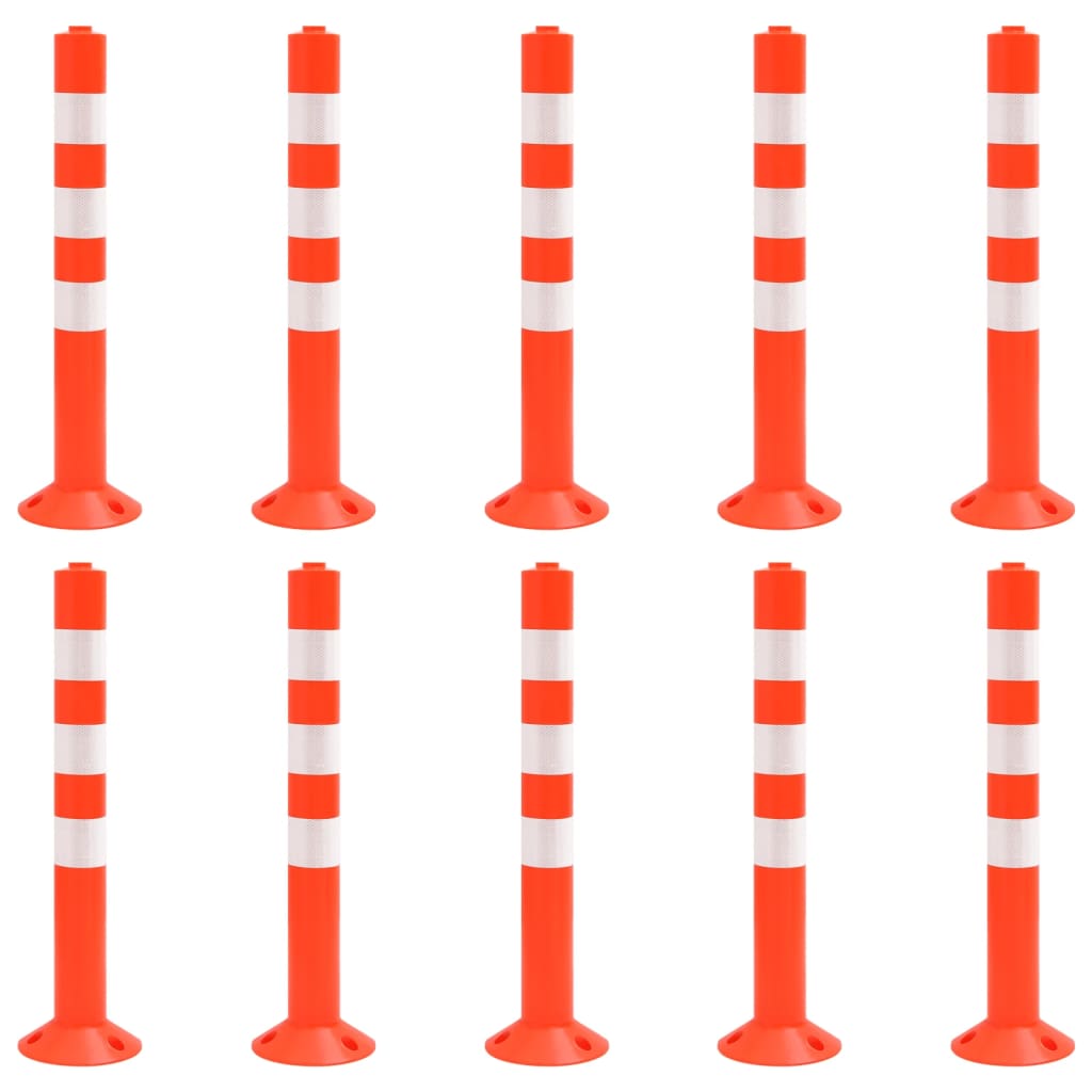 vidaXL Traffic Control Bollards 10 pcs 29.5 " PE