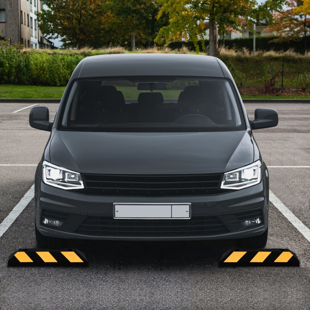vidaXL Reflective Parking Blocks 2 pcs 22.0x5.9x3.9" Rubber