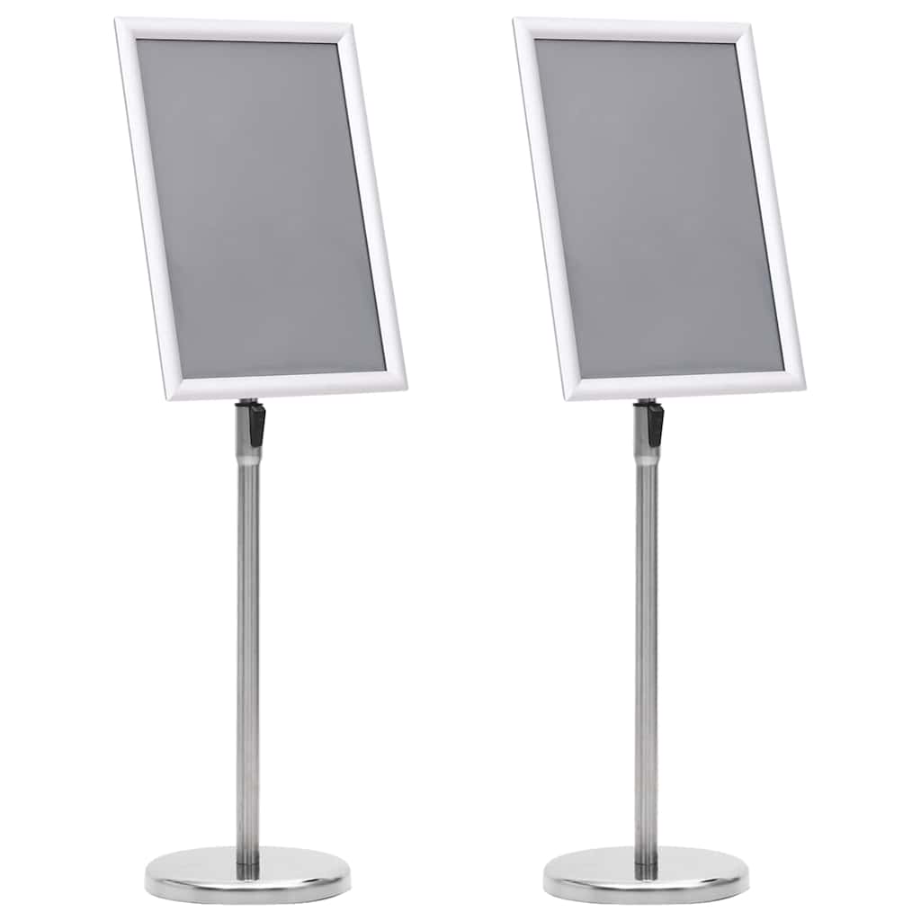 vidaXL Poster Stands 2 pcs Silver 45 x 33 x 88 cm Aluminium alloy