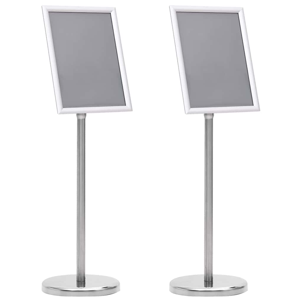 vidaXL Poster Stands 2 pcs Silver 32.5 x 24 x 78 cm Aluminium alloy