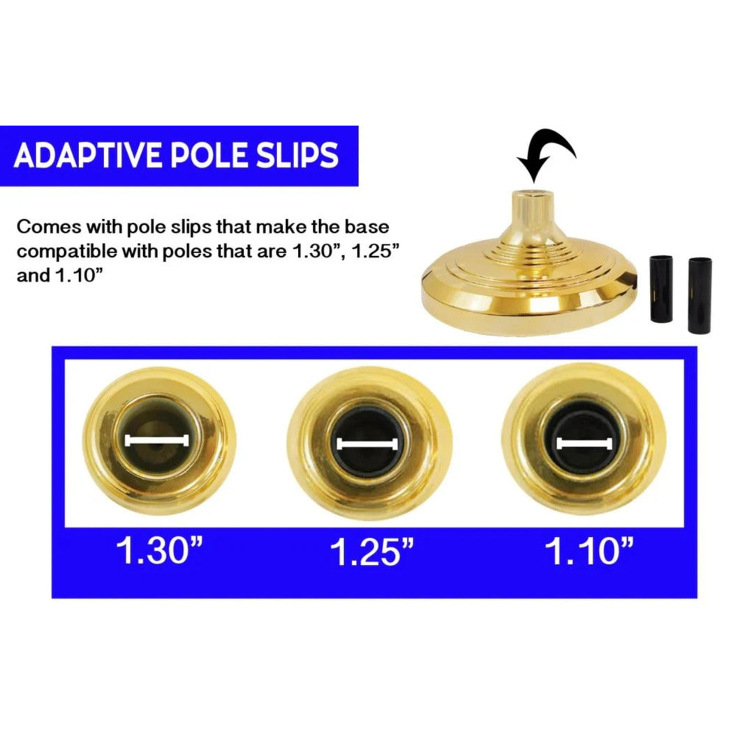 OnPoint Wares American USA Indoor Embroidery Flag Pole Kit with Base Stand and Gold American Eagle Topper Ornament