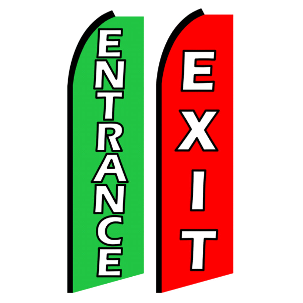 Entrance Exit Swooper Flag Pack of 2