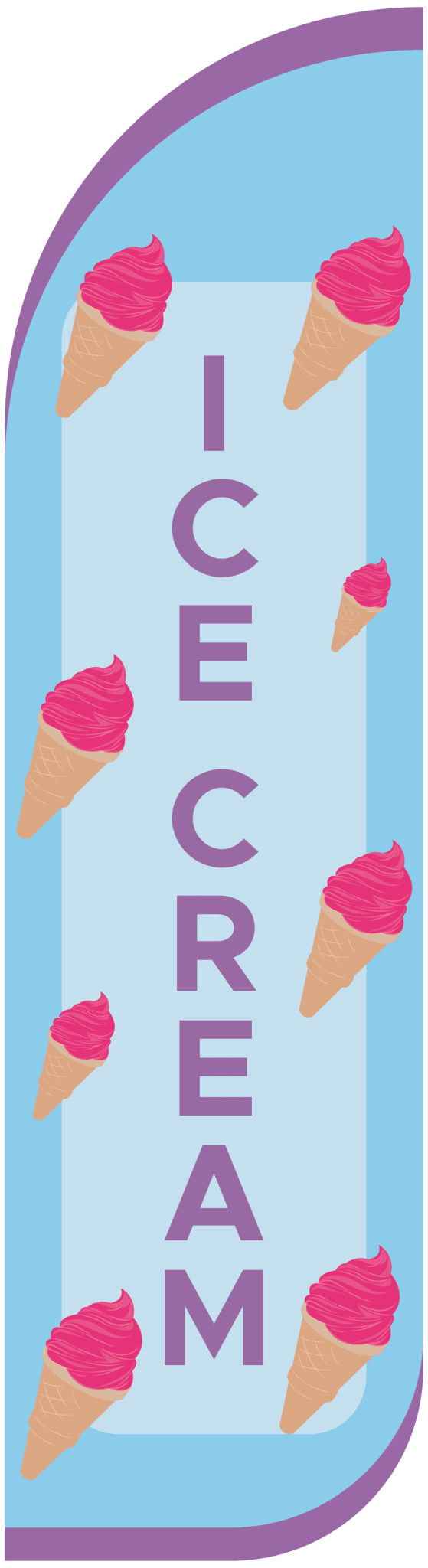 Ice Cream (Blue) Windless Flag