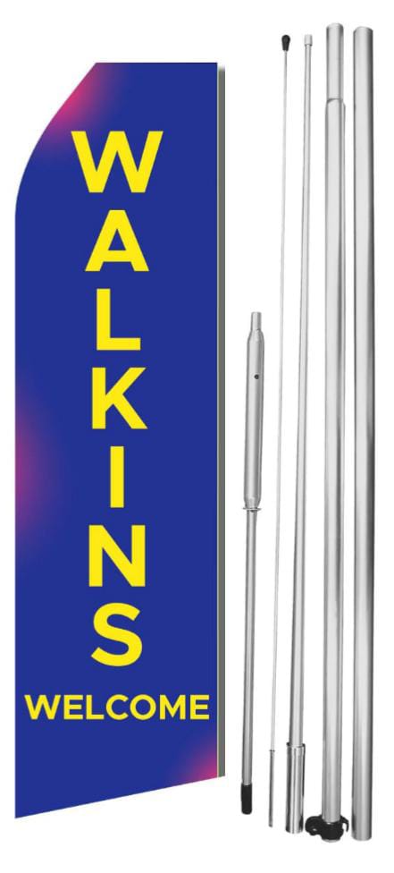 Walk Ins Welcome Swooper Flag With pole