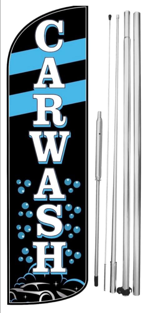 Car Wash Windless Flag With Pole