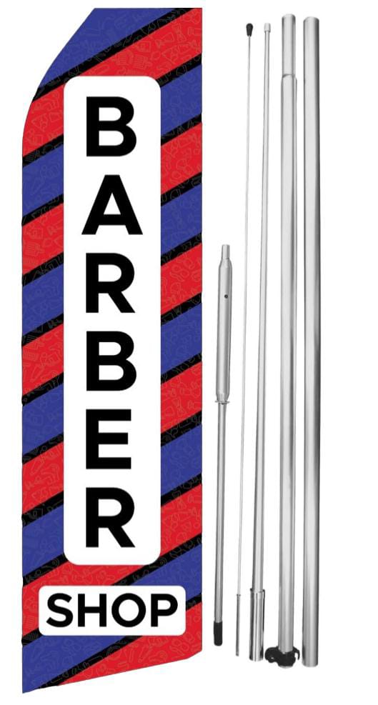 Barber Shop Swooper Flag with pole