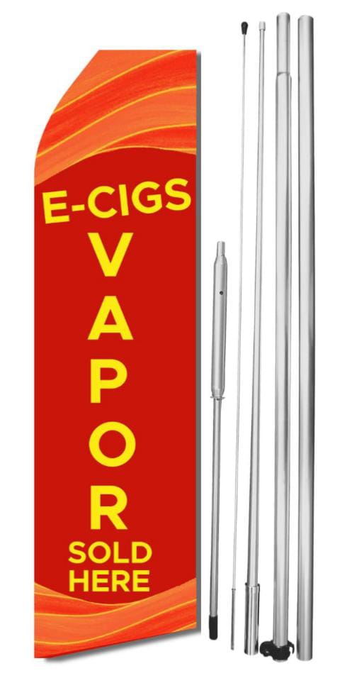 E-Cigs Vapor Sold Here Swooper Flag With Hybrid Pole