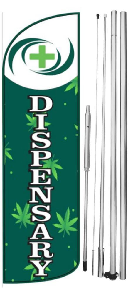 Dispensary Windless Flag With Hybrid Pole