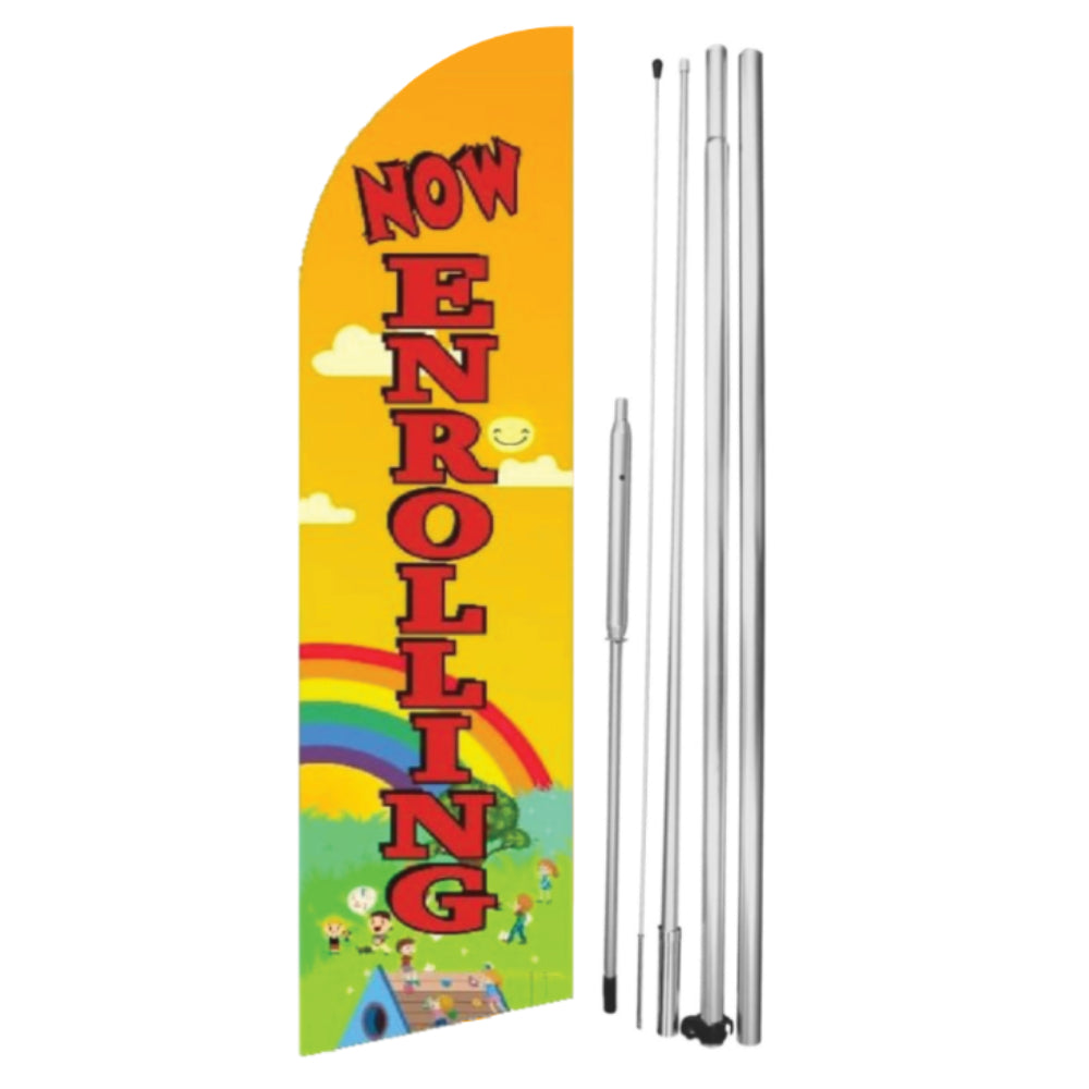 Now Enrolling Windless Flag with Hybrid Pole Set