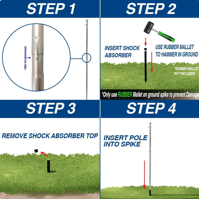 13 Ft Outdoor Silver Aluminum Pole Set OnpointWares