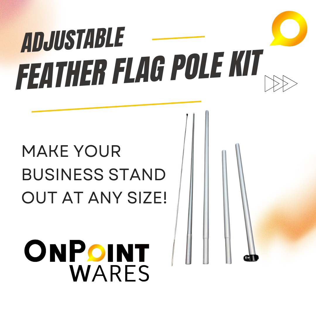 Adjustable Feather Flag Kit for Business Advertisement Banners (6-15 ft.) Fits Windless and Swooper Flags with Ground Spike