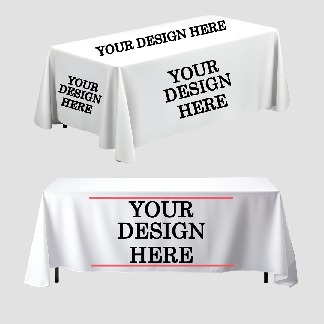 OnPoint Wares Custom Polyester Table Cloth For Business and Events | Personalized Logo for Trade Shows