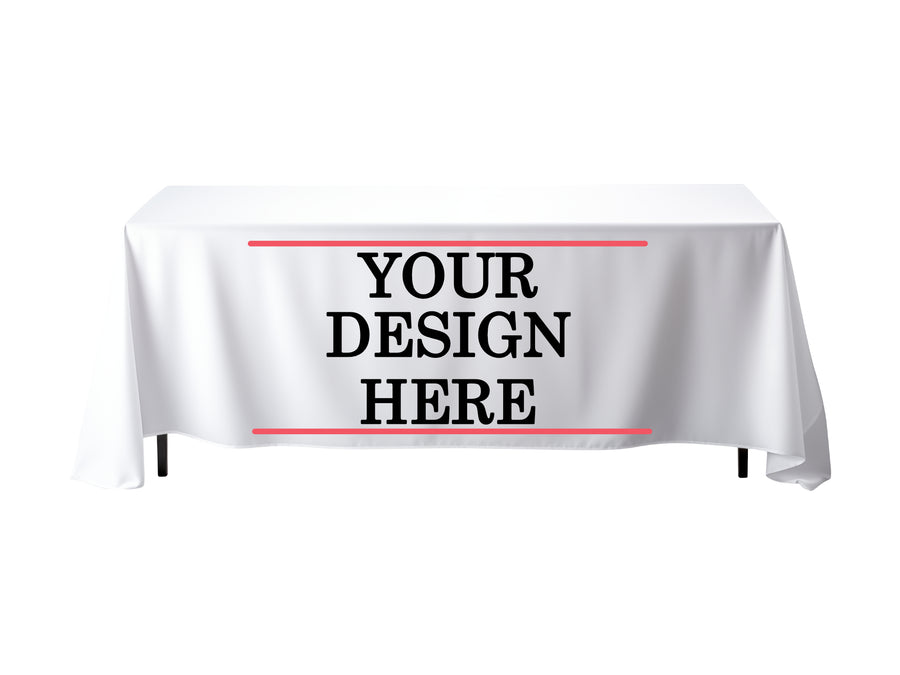OnPoint Wares Custom Polyester Table Cloth For Business and Events | Personalized Logo for Trade Shows