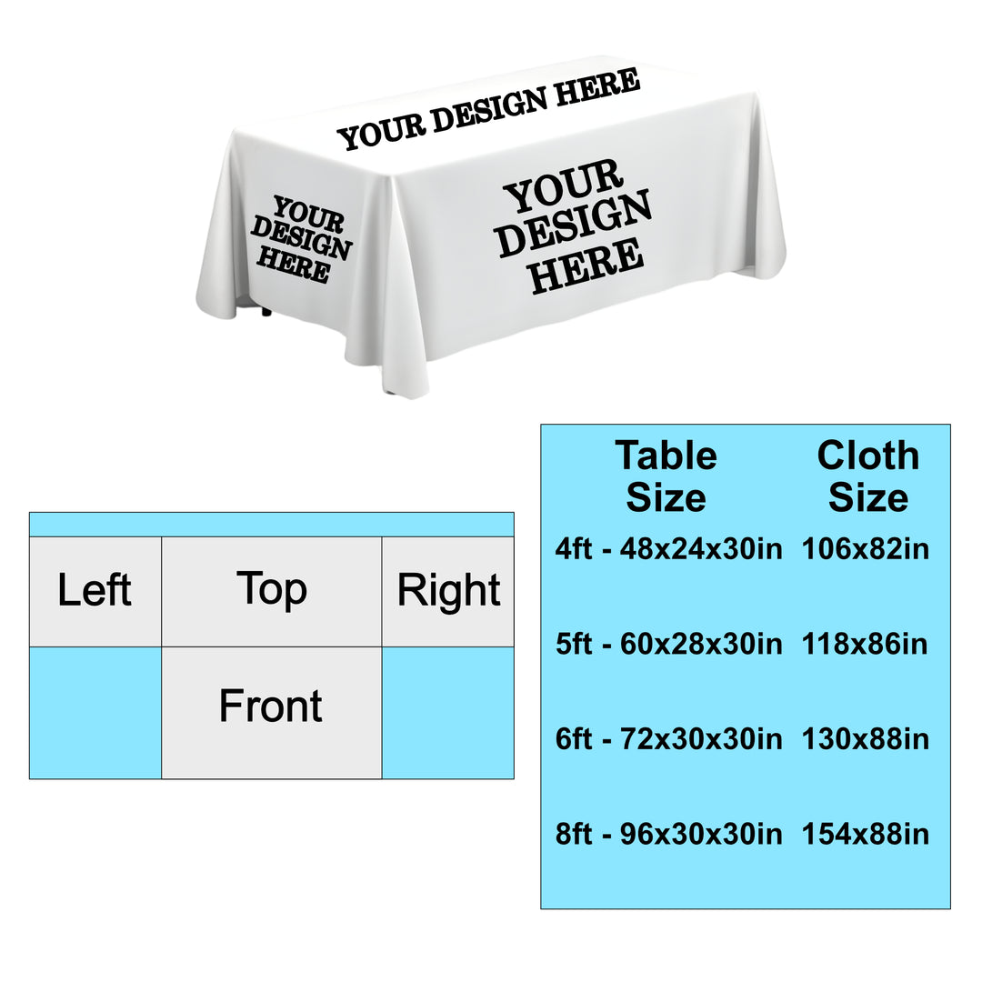 OnPoint Wares Custom Polyester Table Cloth For Business and Events | Personalized Logo for Trade Shows