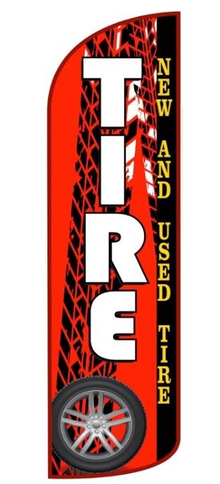 New And Used Tire Windless Flag