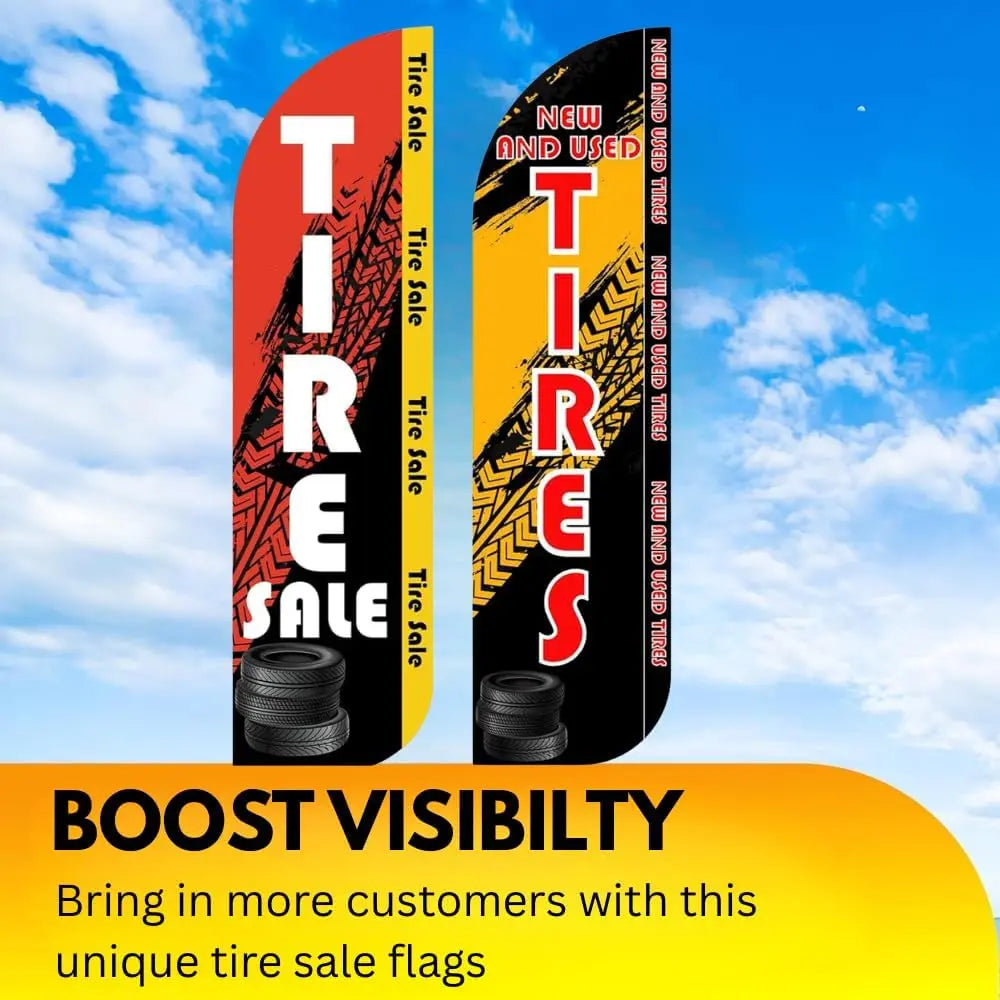 OnPoint Wares Tire Sale Windless Flag | 3 ft x 11.5 ft Outdoor Advertising Banner OnPoint Wares