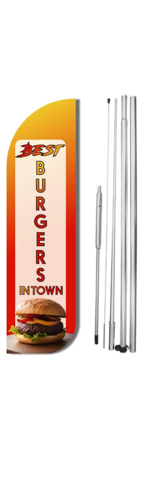 Best Burger In Town Windless Flag With Pole