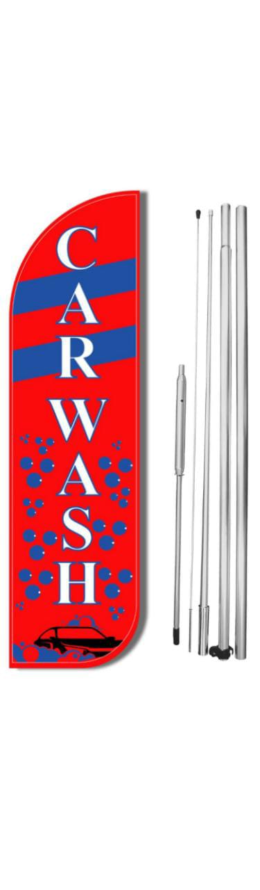 Car Wash Windless Flag with Pole