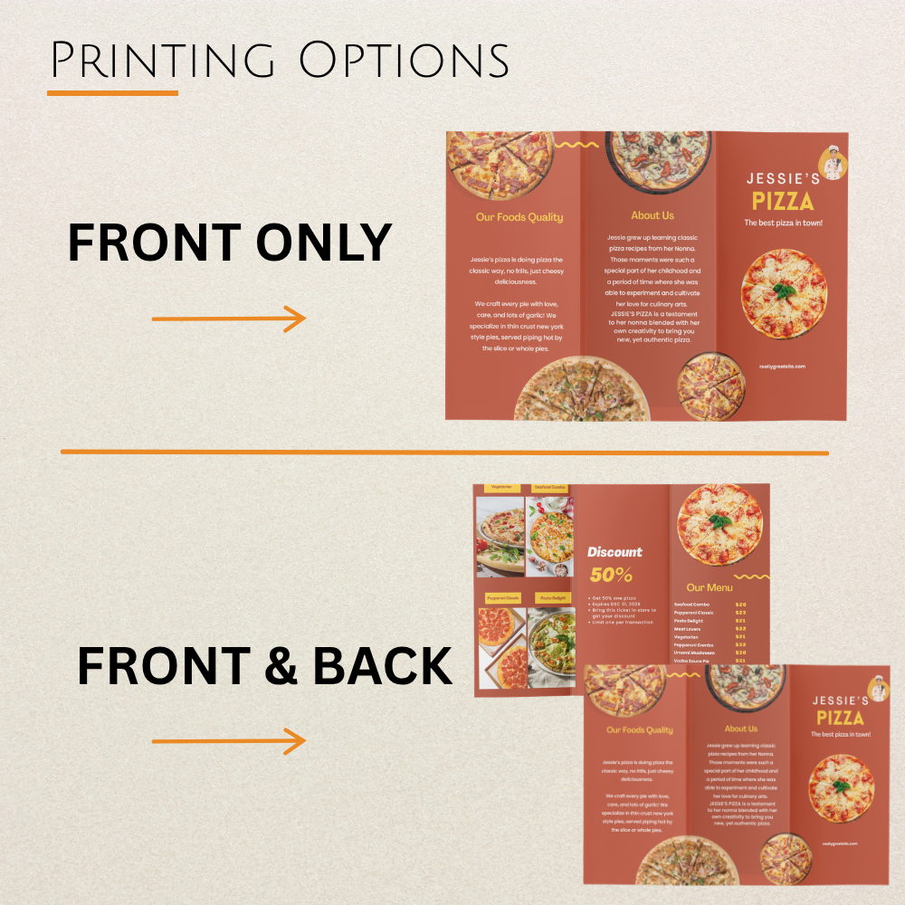 Custom Menu Printing OnpointWares