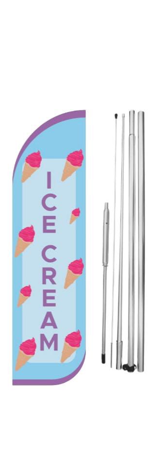 Ice Cream windless flag with pole