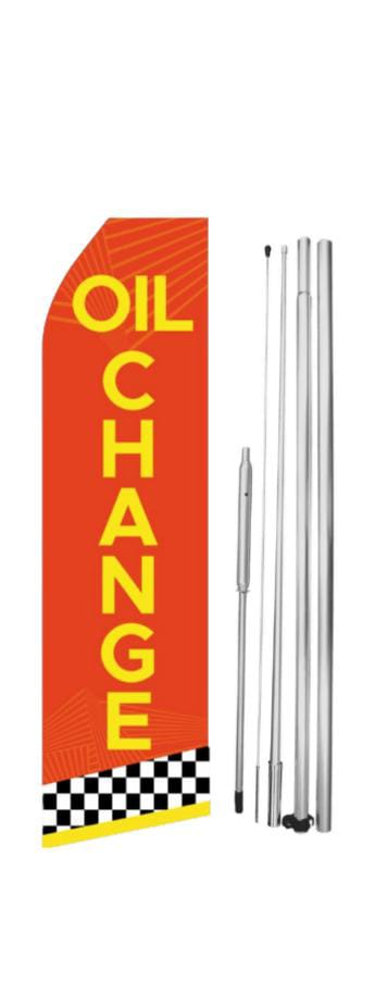 Oil Change Swooper Flag With Hybrid Pole