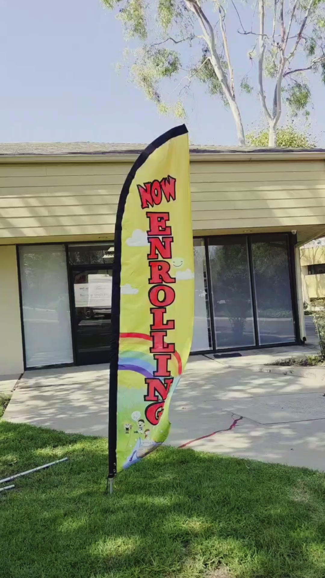 Adjustable Feather Flag Kit for Business Advertisement Banners (6-15 ft.) Fits Windless and Swooper Flags with Ground Spike