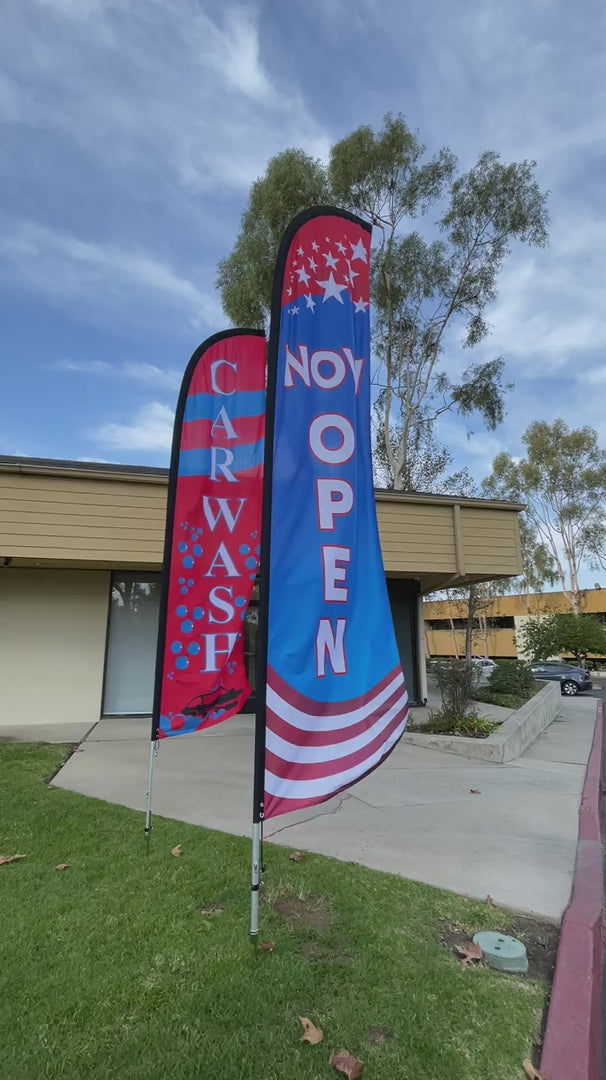 Now Open Windless Flag With Pole