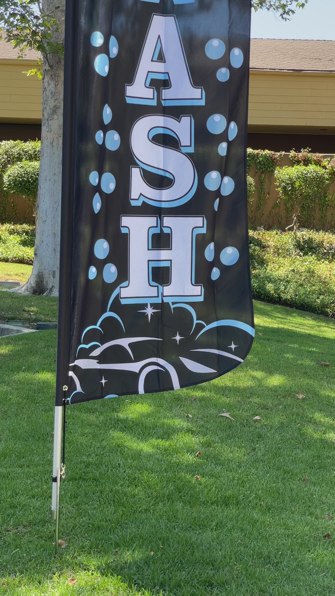 Car Wash Windless Flag With Pole