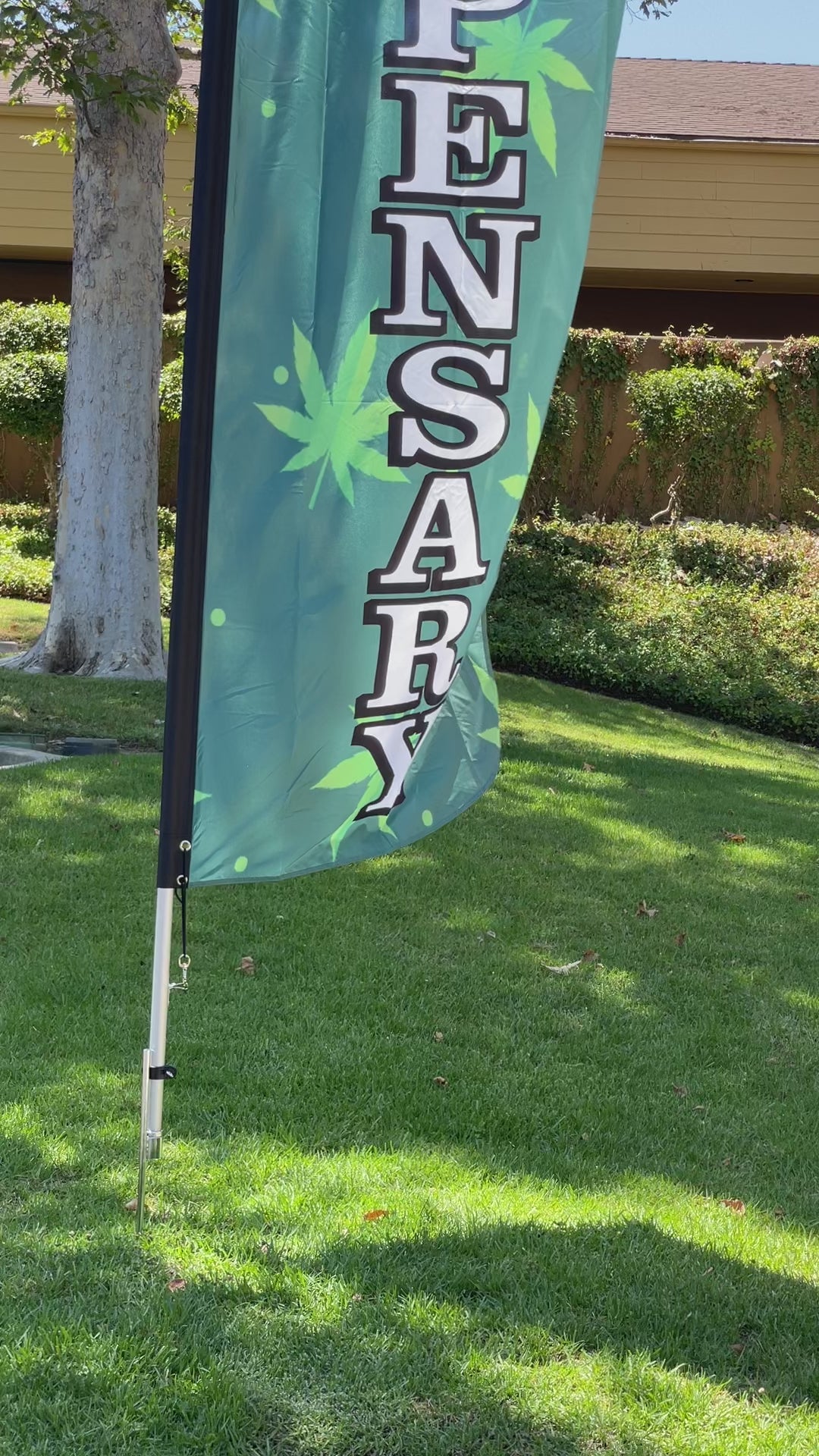 Dispensary Windless Flag With Hybrid Pole