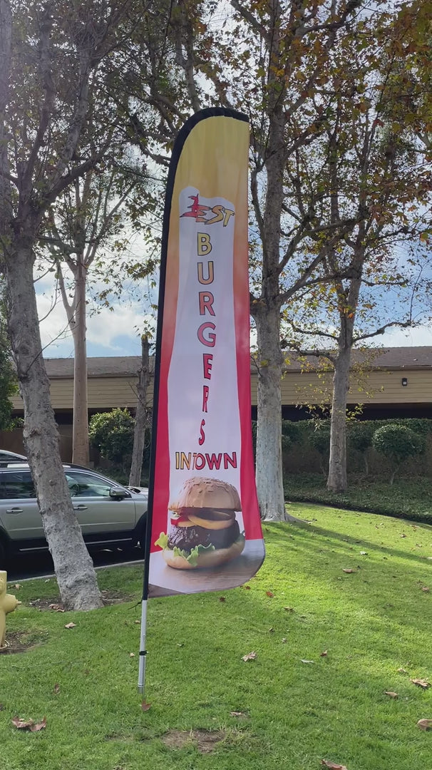 Best Burger In Town Windless Flag With Pole