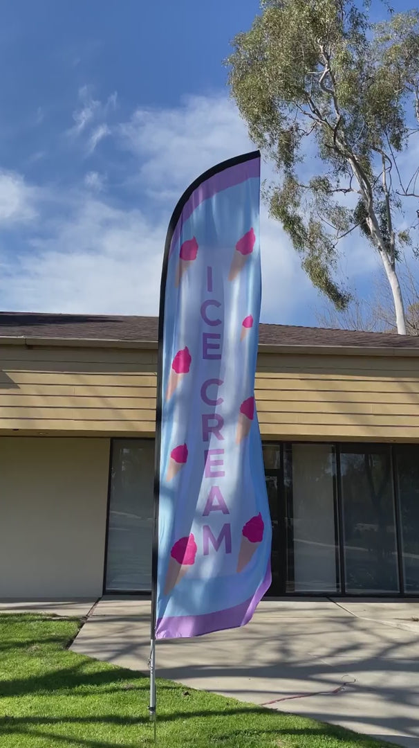 Ice Cream windless flag with pole